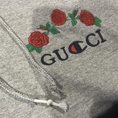 champion rose hoodie gucci